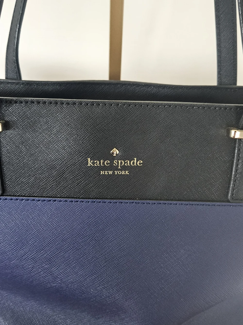 kate spade New York Navy and Black Small Harmony Colorblock Tote